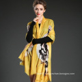 Women Long Wool Tiger Pattern Digital Printing Yellow Muffler Scarf